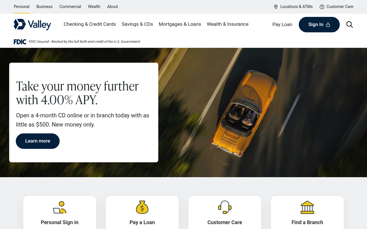 Valley National Bancorp screenshot
