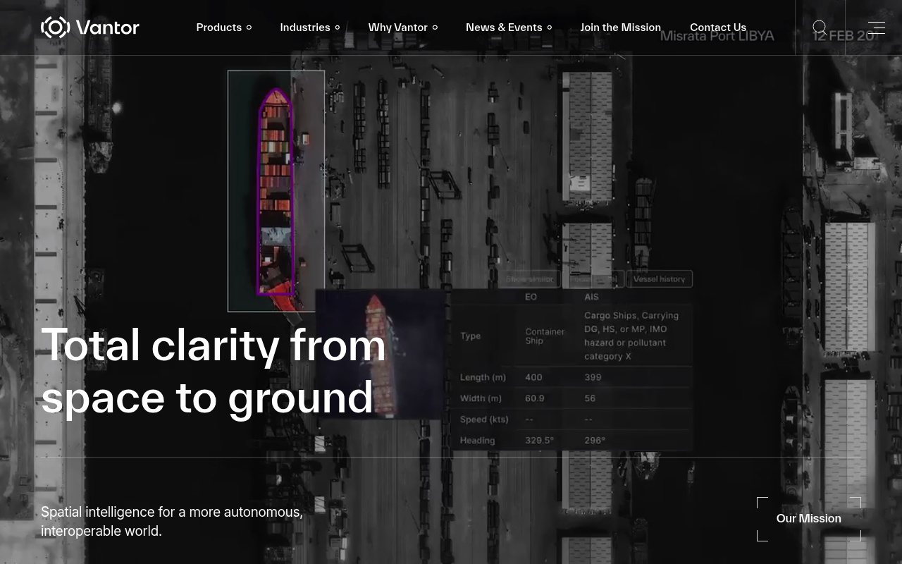 Vantor website screenshot