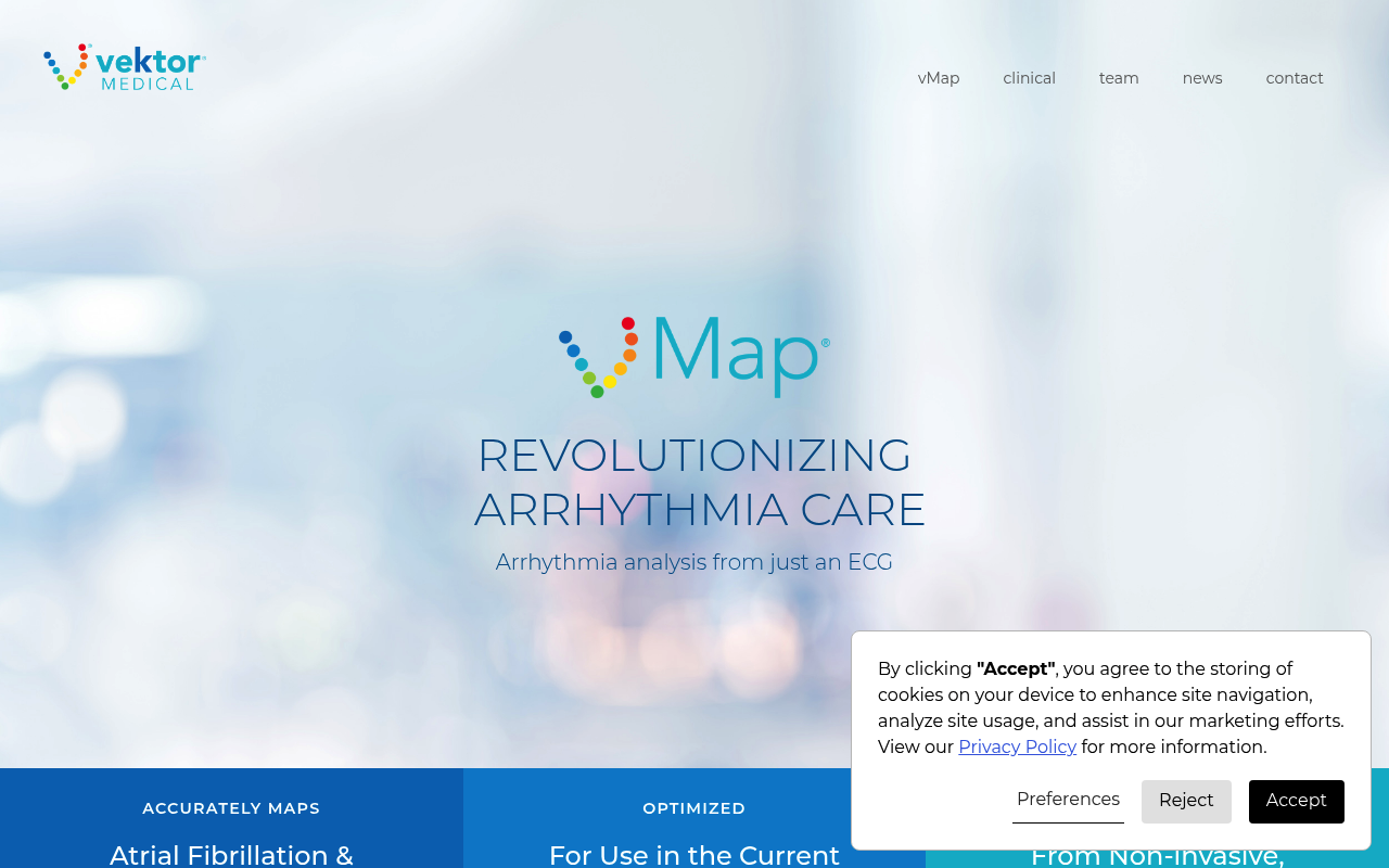 Vektor Medical website screenshot