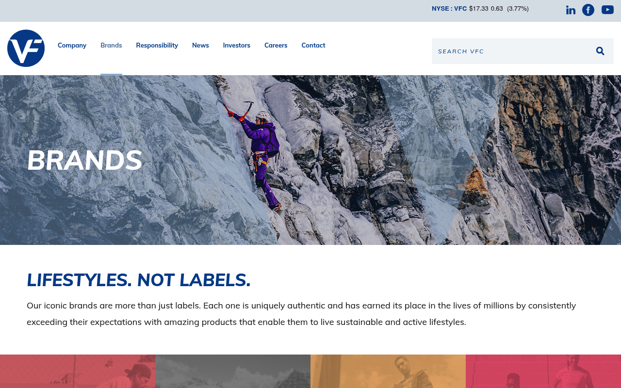 VF Corporation screenshot
