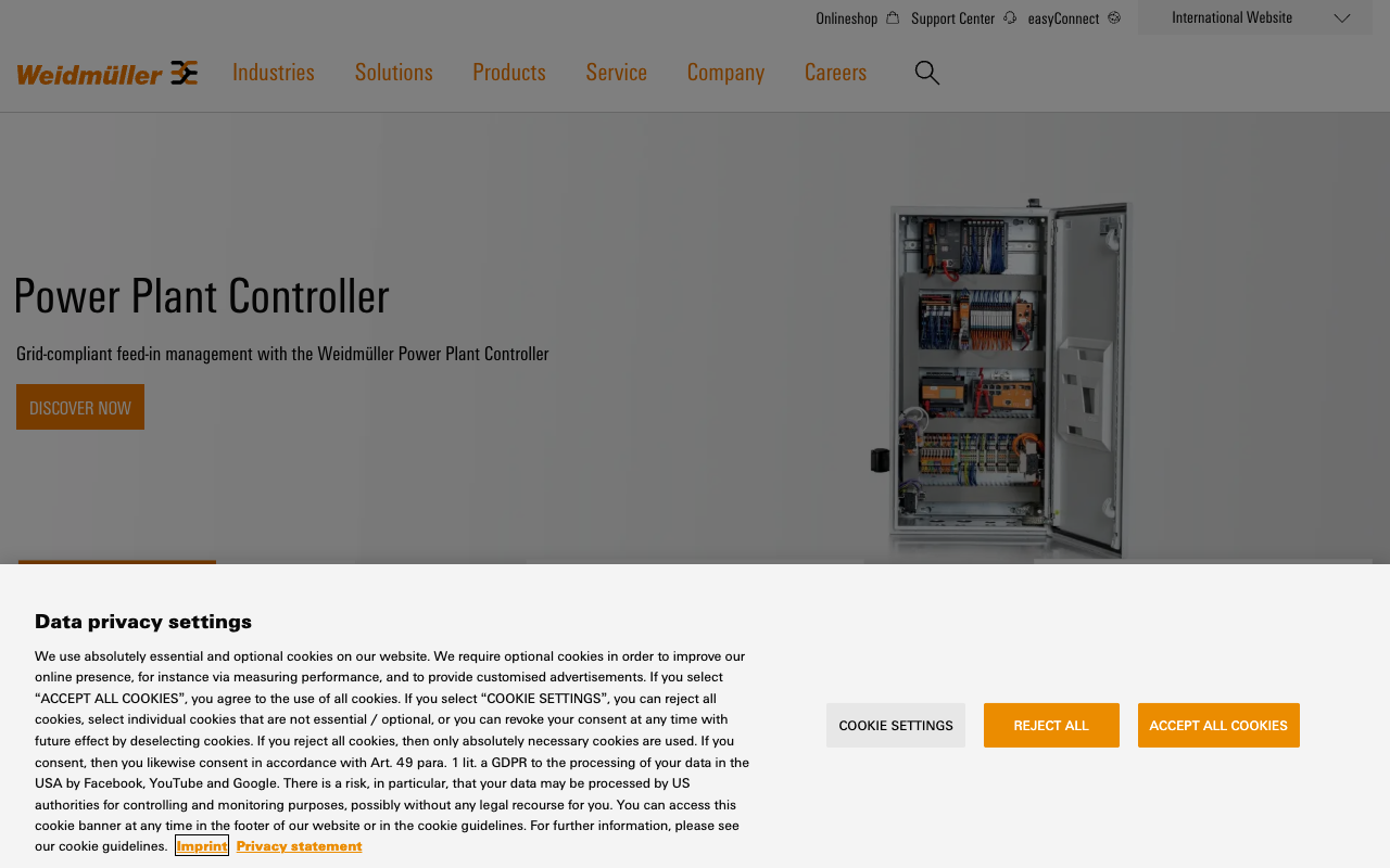 Weidmüller website screenshot