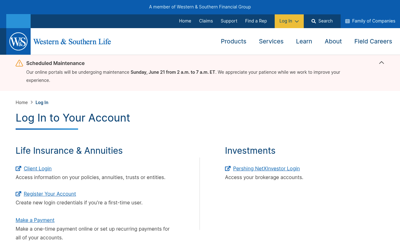 Western & Southern Financial Group screenshot