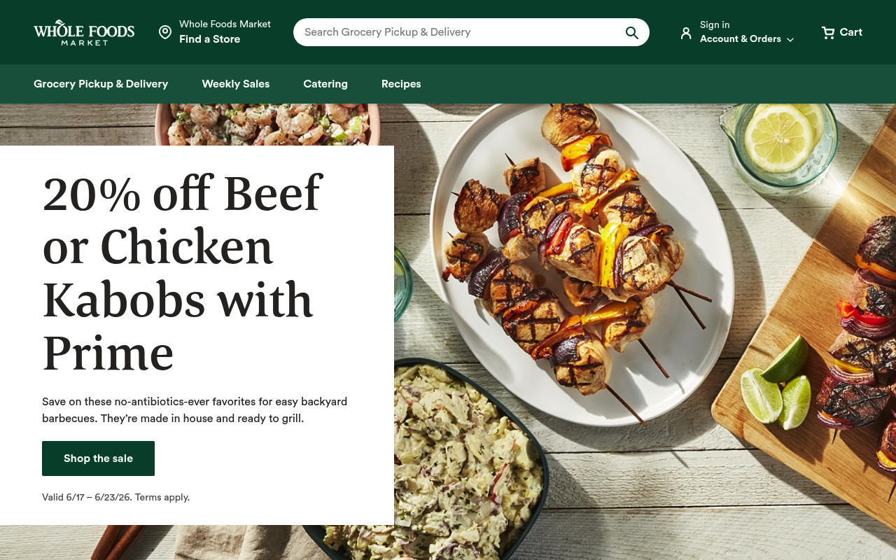 Whole Foods Market screenshot