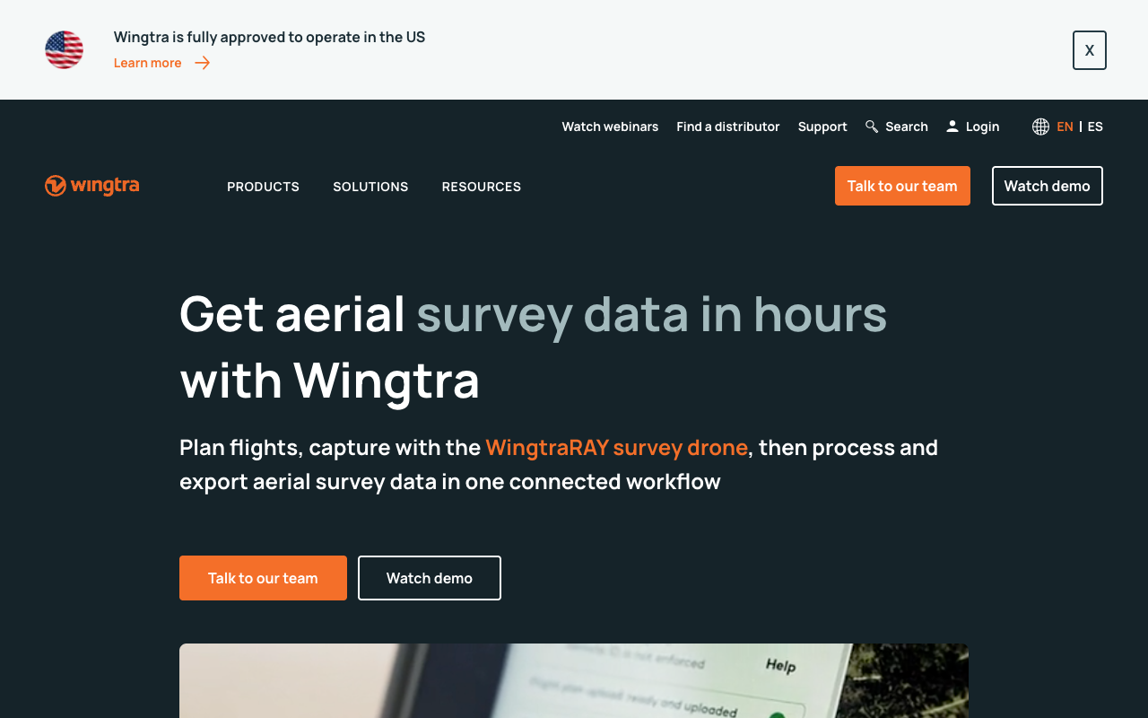 Wingtra screenshot