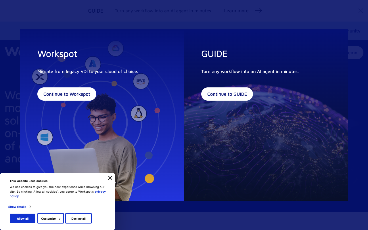 Workspot website screenshot