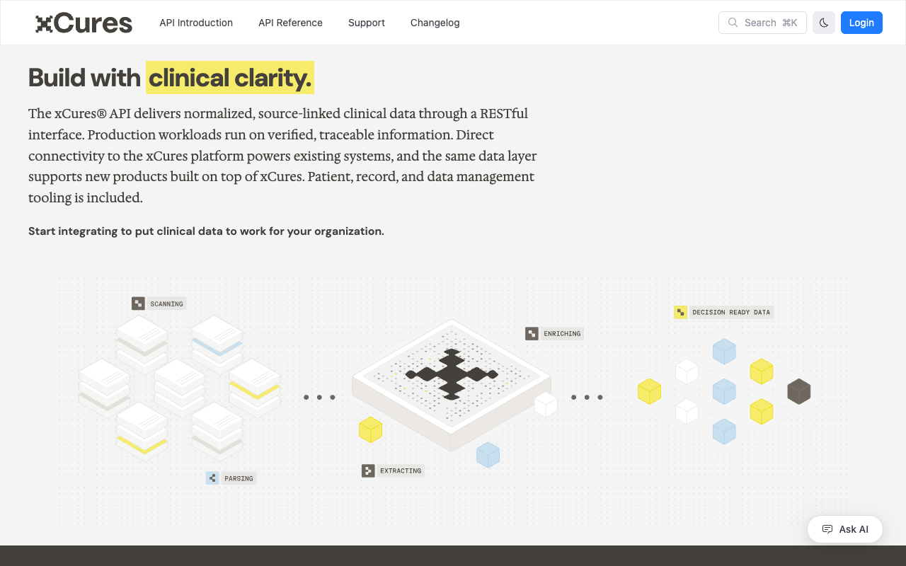 xCures website screenshot