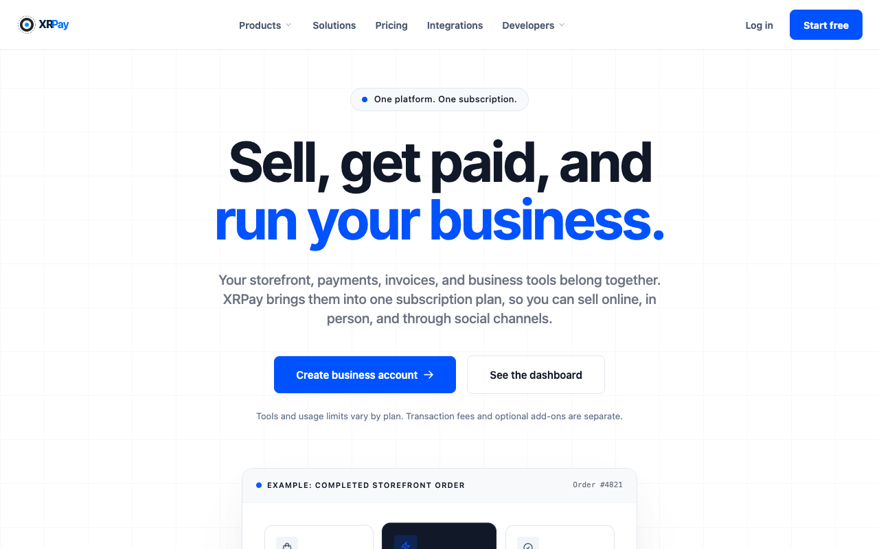 XRPay website screenshot