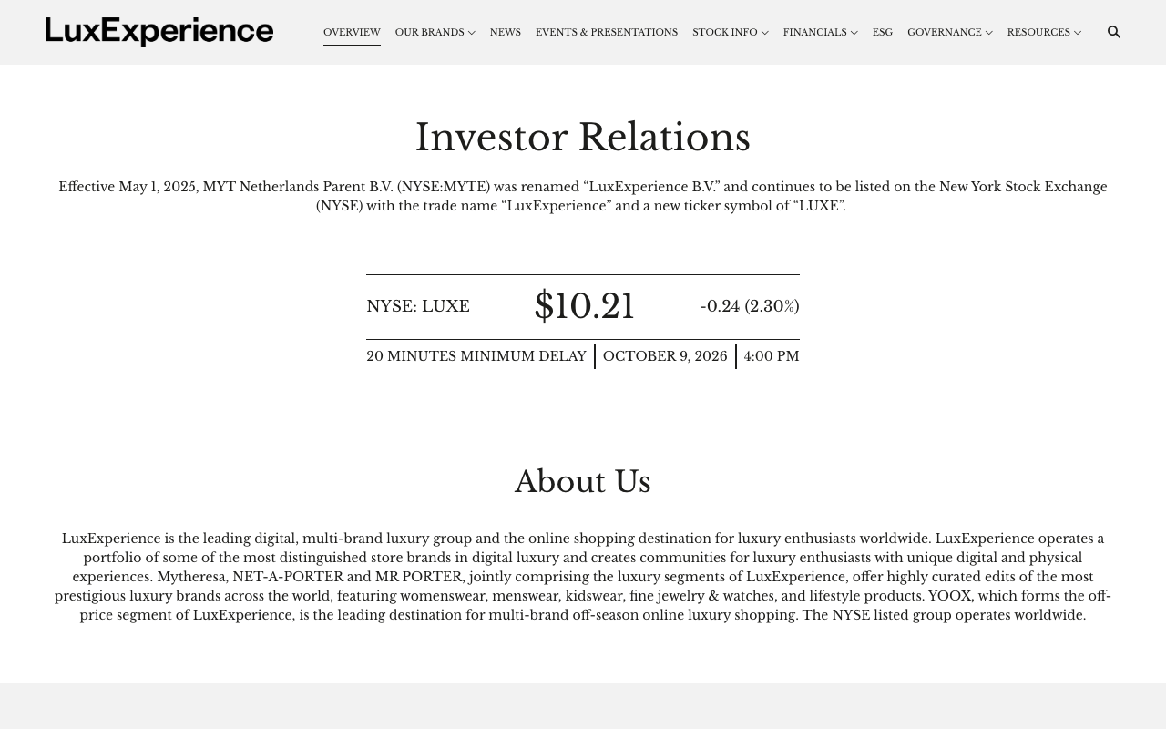 YOOX NET-A-PORTER (YNAP) screenshot