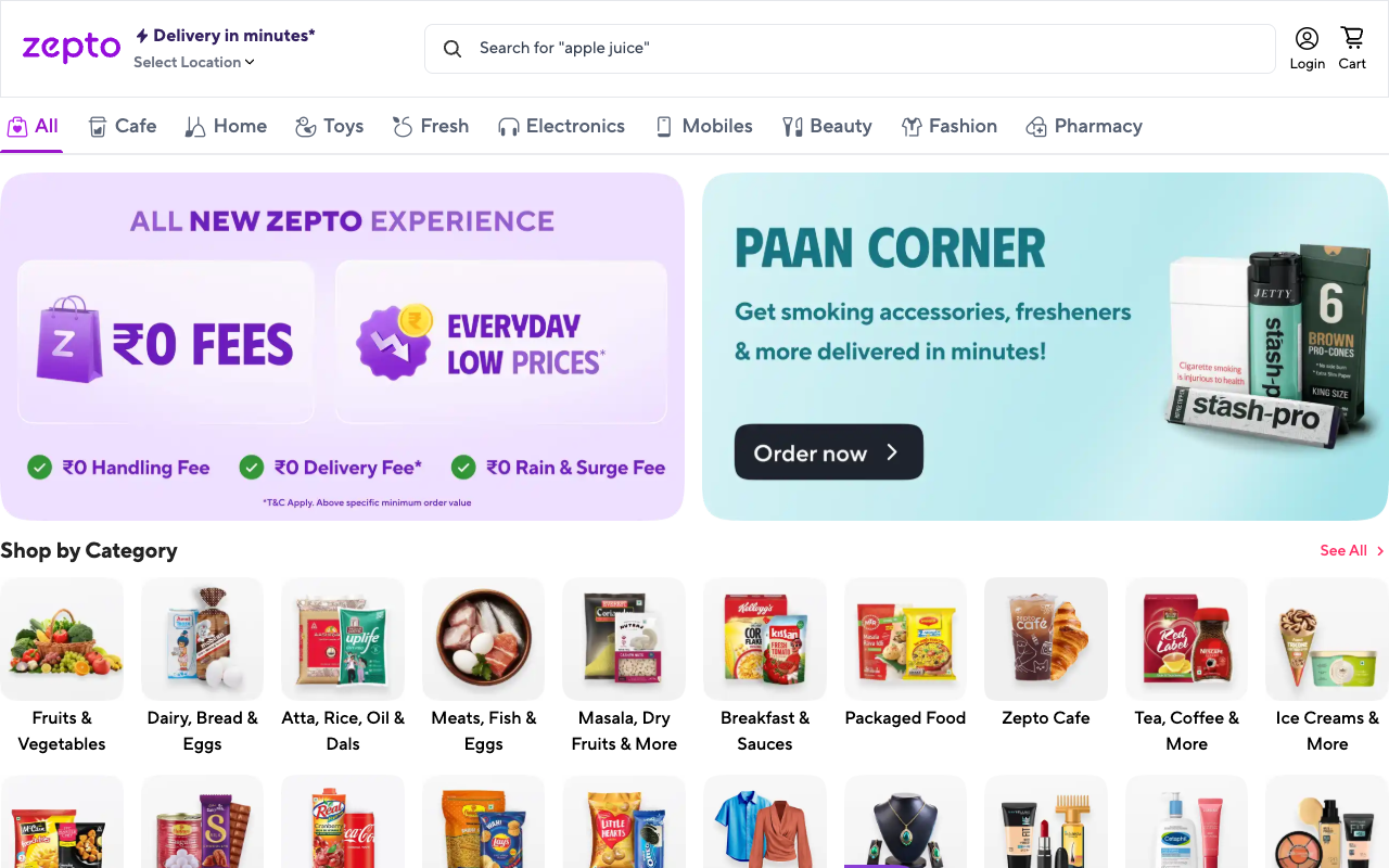 Zepto screenshot