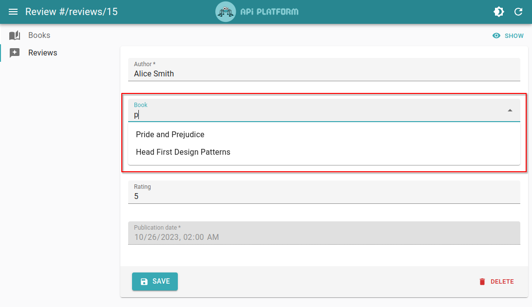 Admin With AutocompleteInput