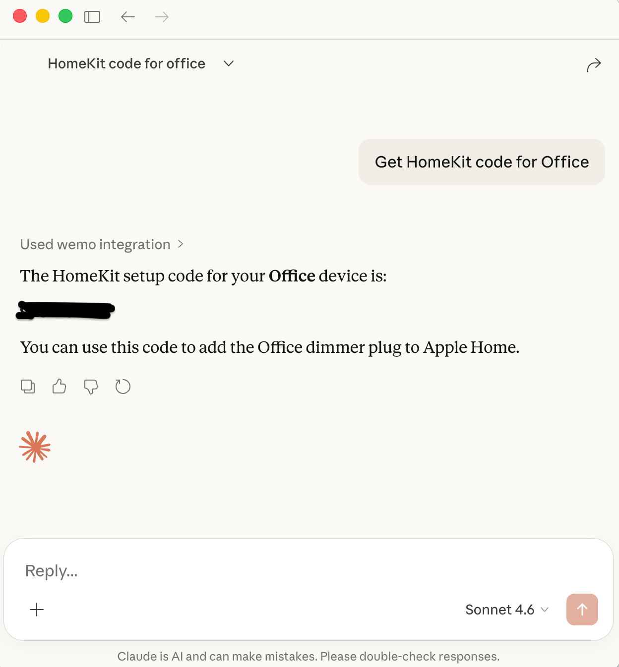 HomeKit code retrieval step 1
