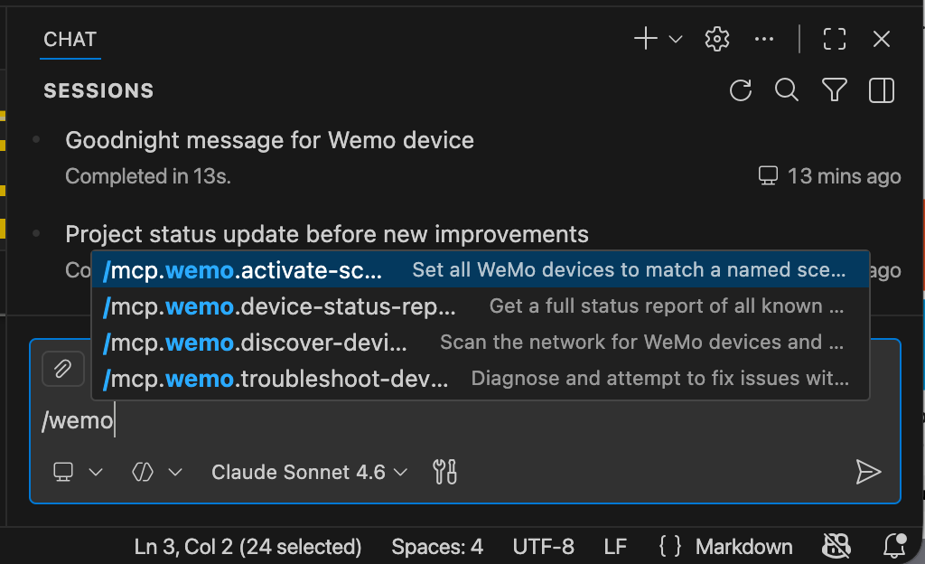 MCP prompts in VS Code