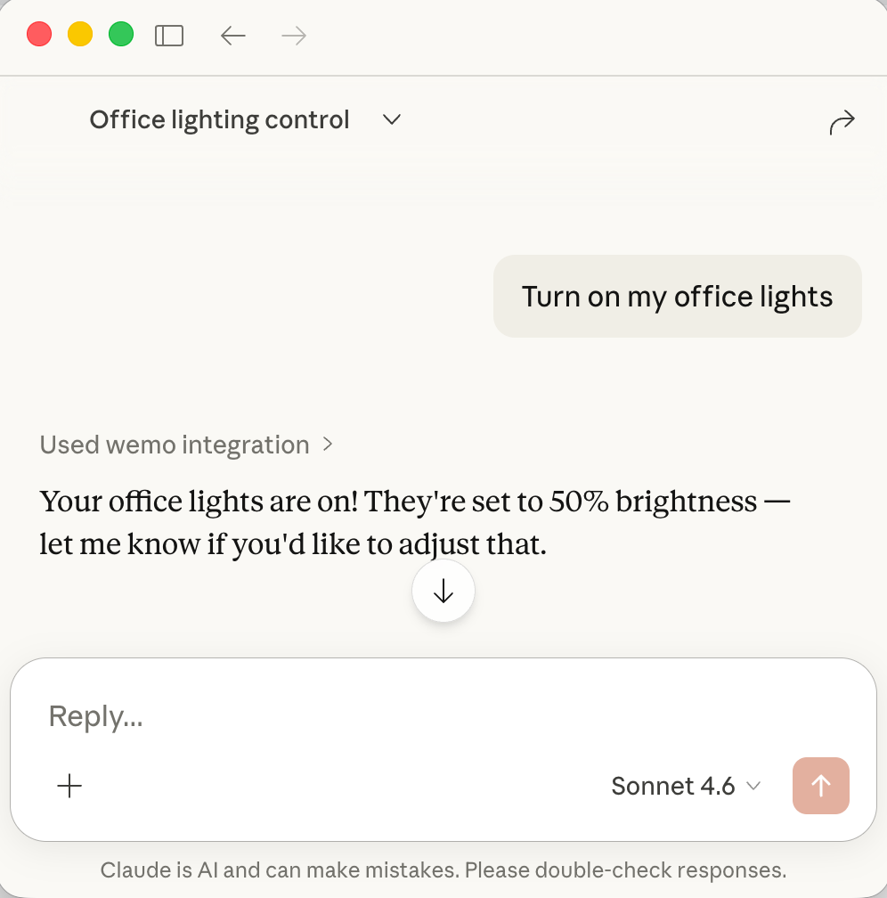 Turning on lights with natural language