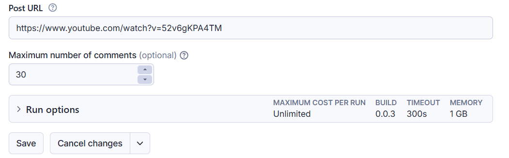 Comments Analyzer Input