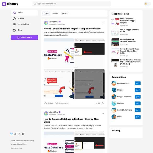Discuty Blogger Template