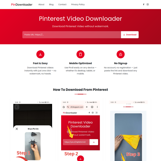 PinDL Blogger Template
