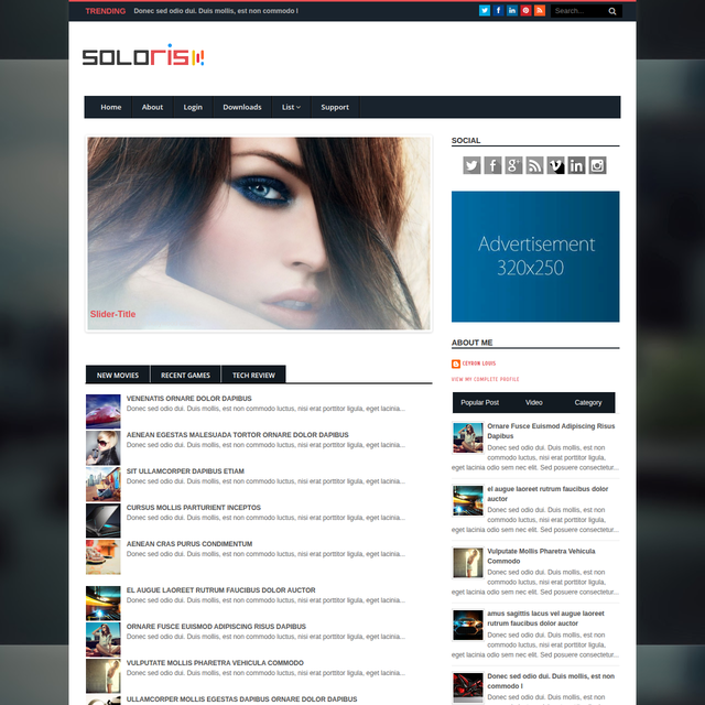 Soloris - Magazine Blogger Template