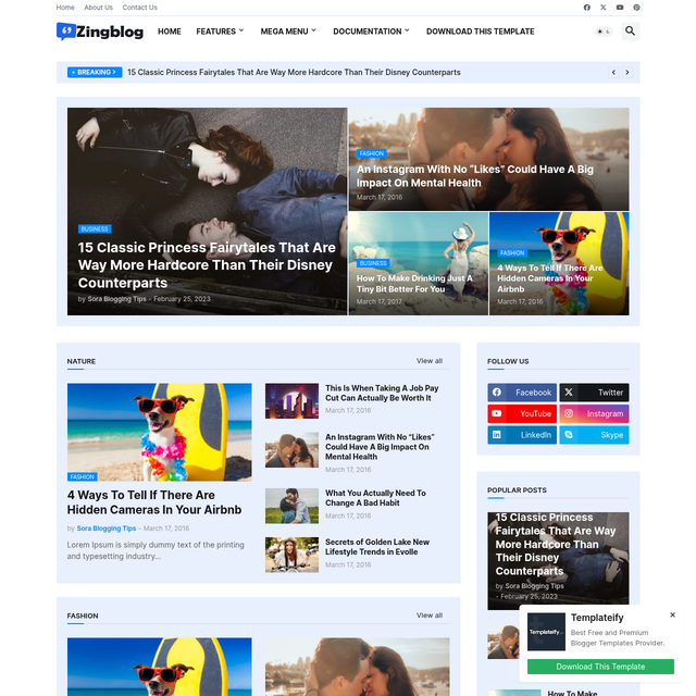 Fletro Blogger Template
