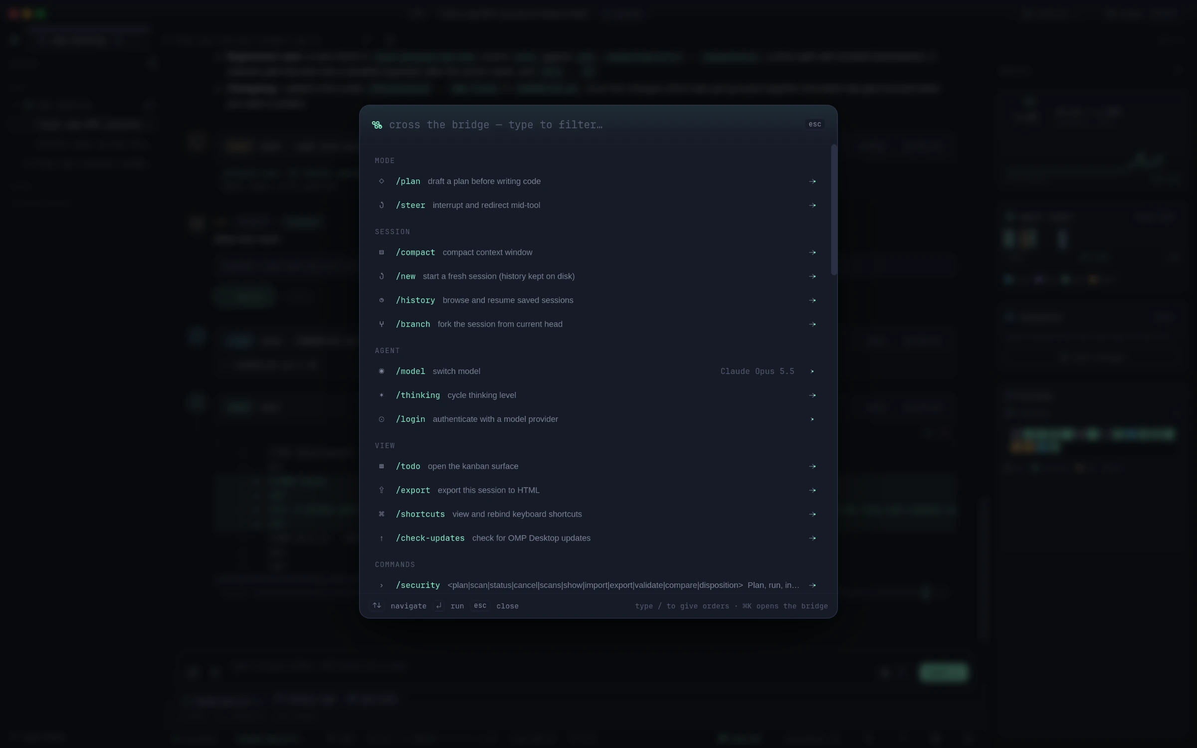 Command bridge (Ctrl+K)