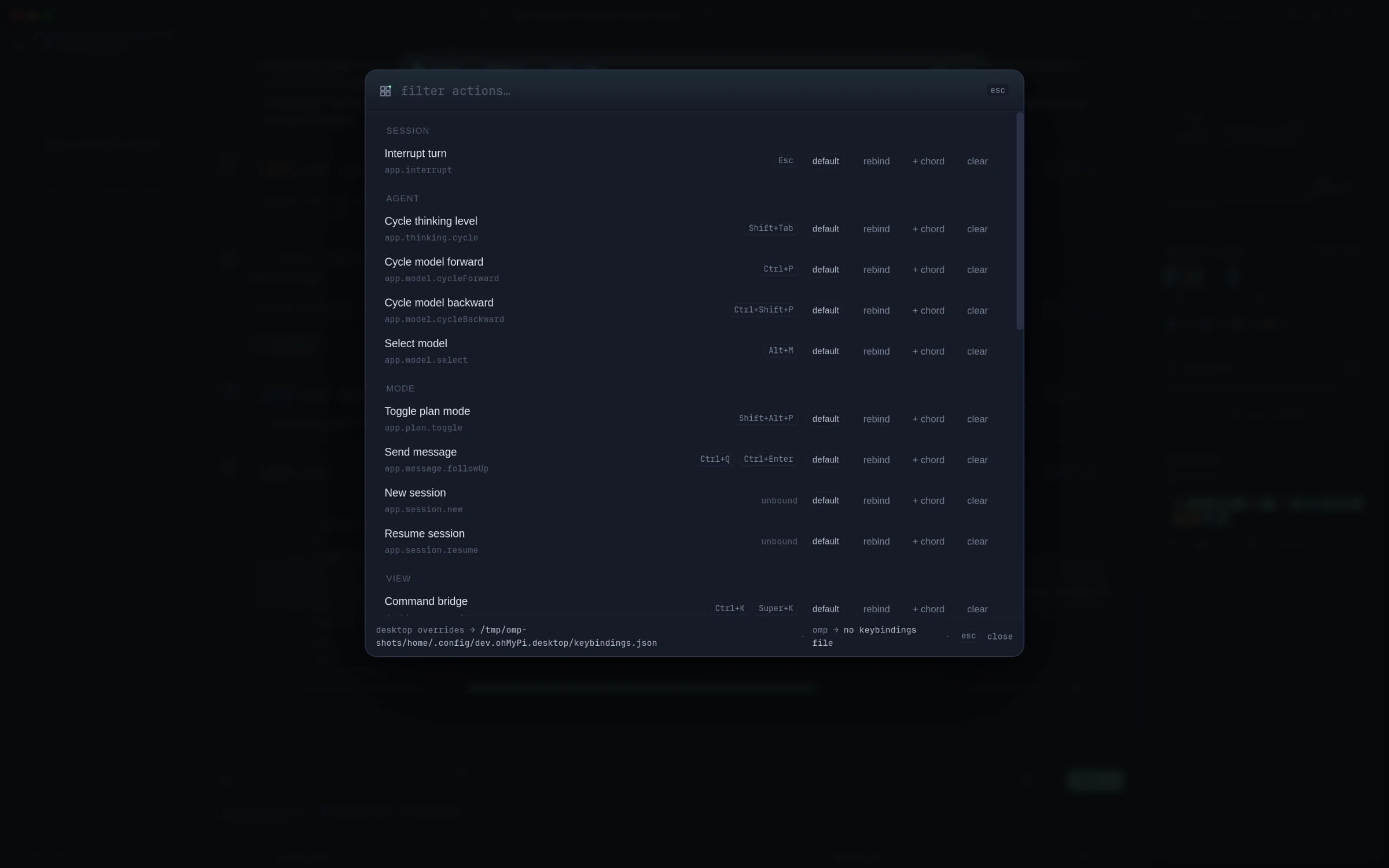 Keyboard shortcuts