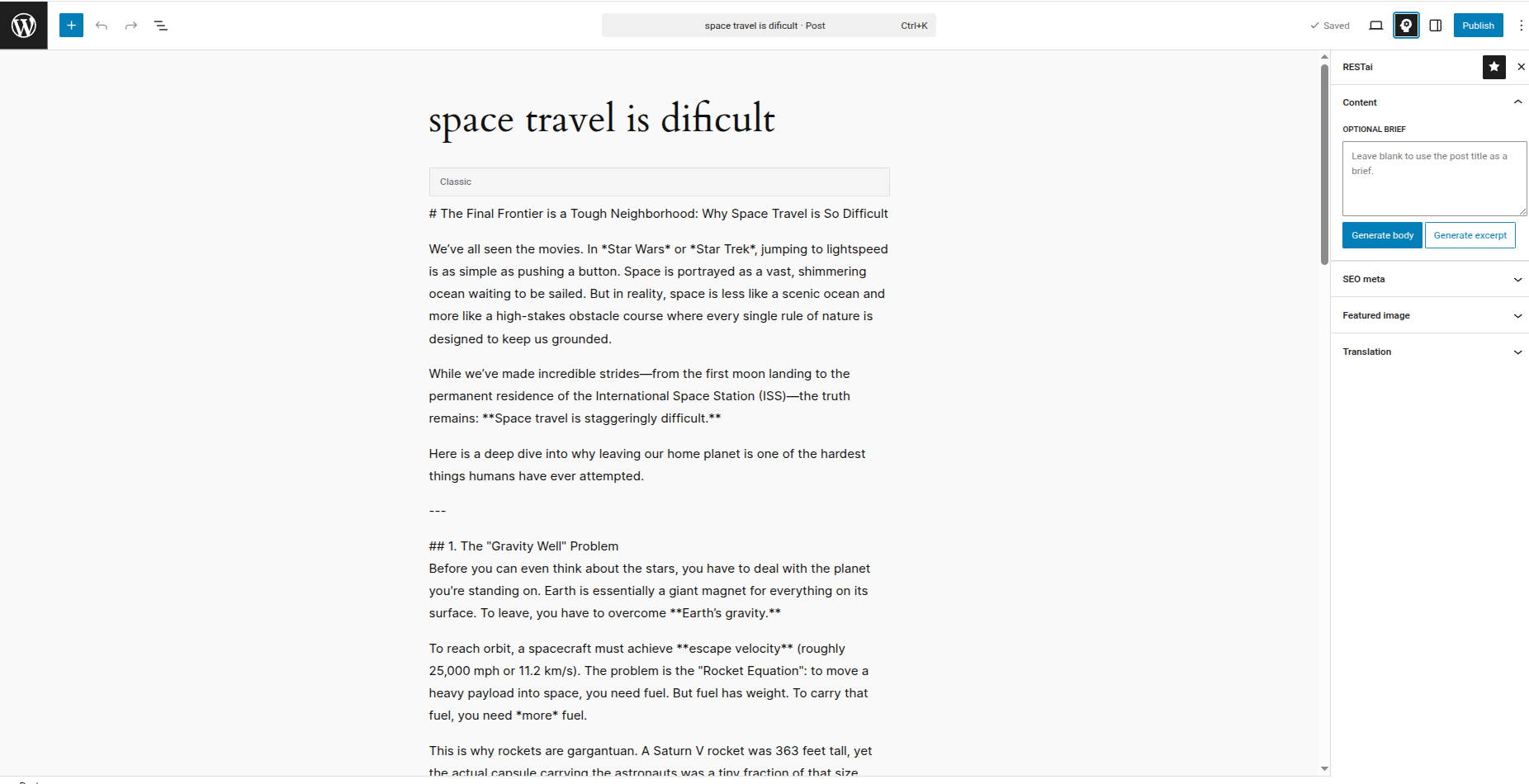 WordPress plugin editor