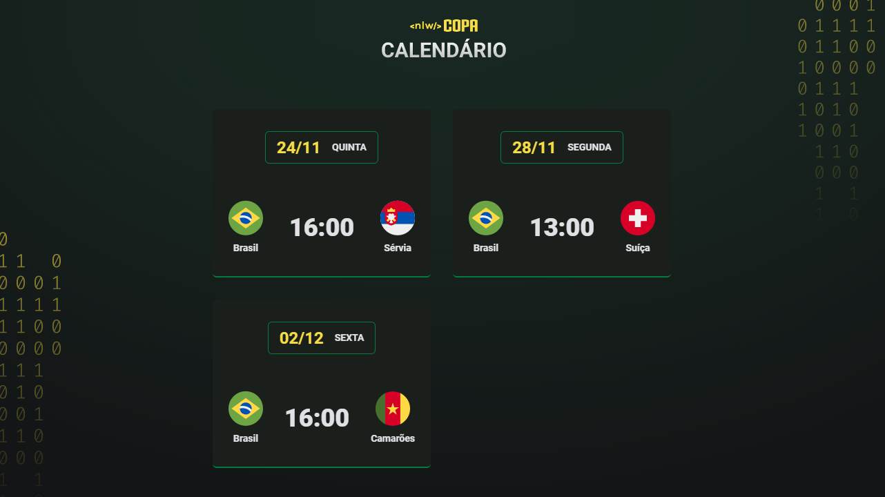 calendario da copa