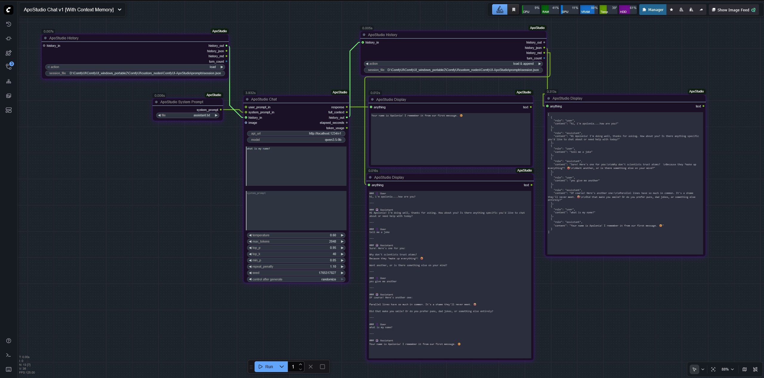 ApoStudio Chat v1 with Context Memory