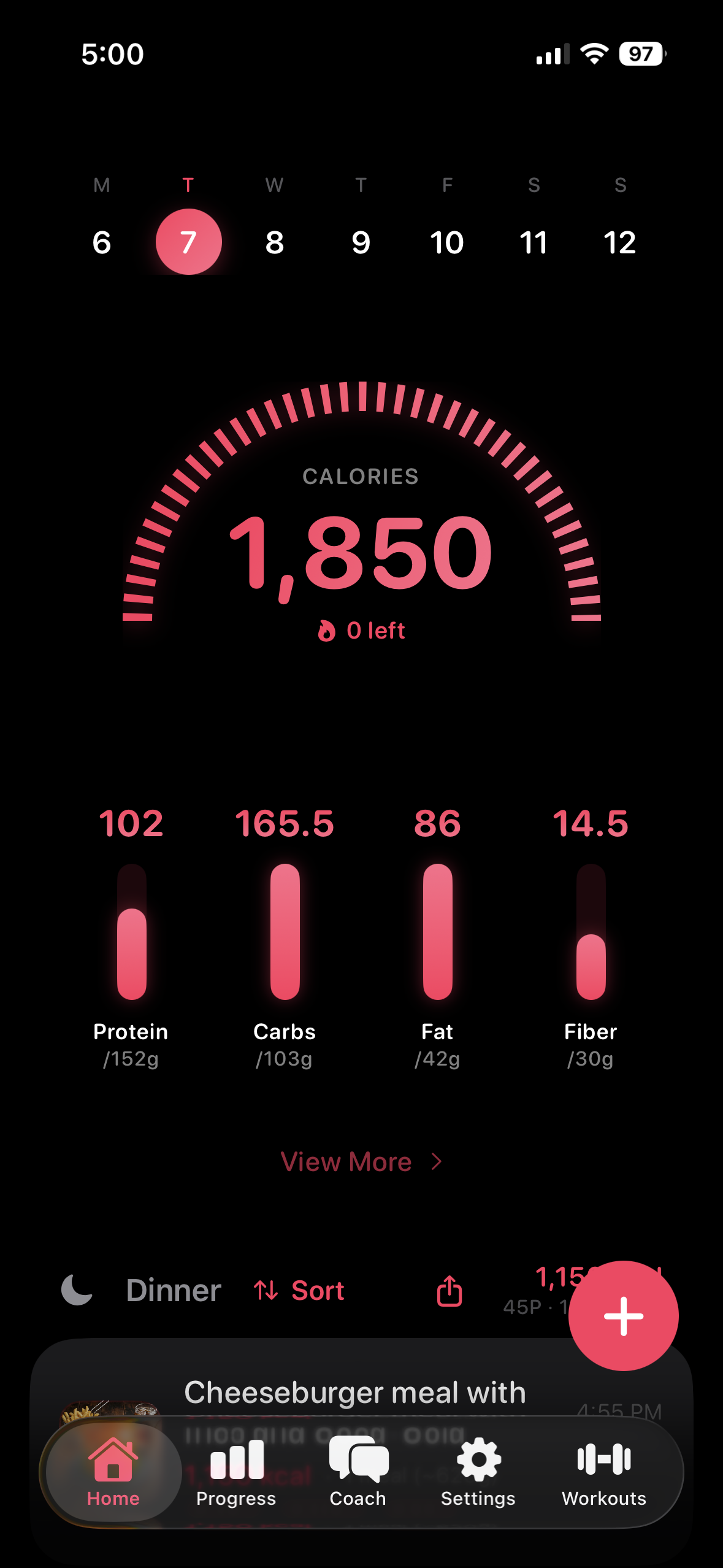 Home dashboard