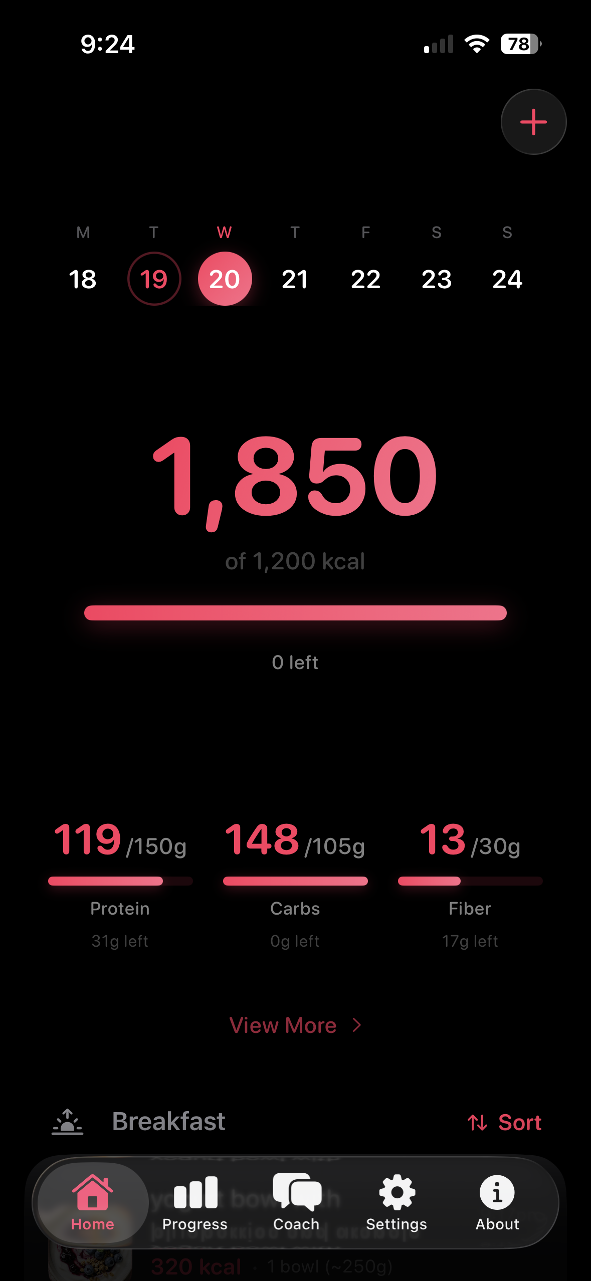 Home dashboard