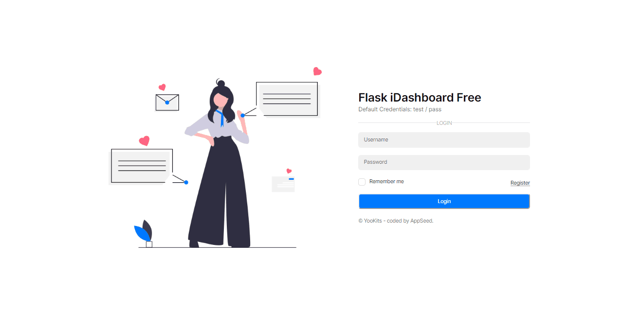 Flask iDashboard Free - Open-Source admin panel coded in Flask.