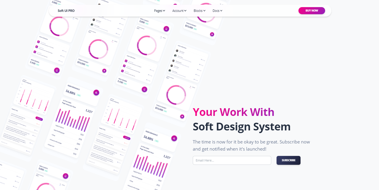 Soft UI Design System - Coming Soon Page.