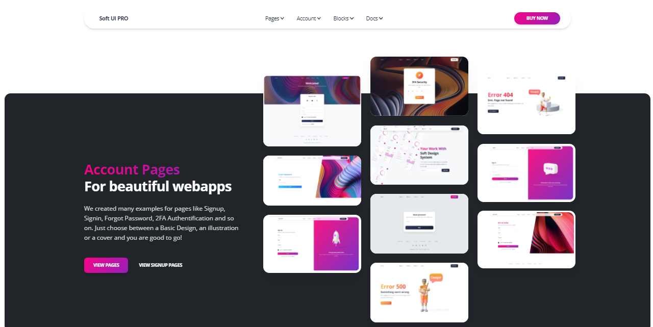 Soft UI Design System - Pages Section page.