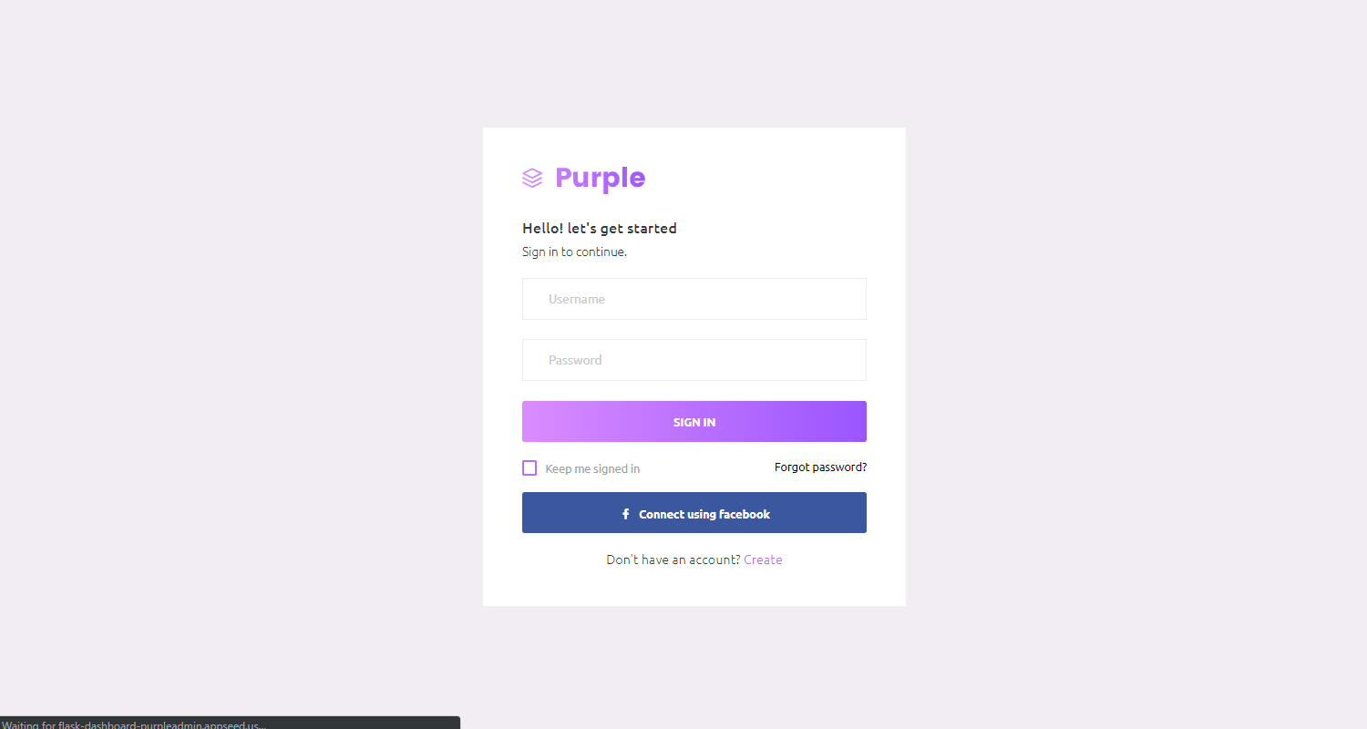 Flask Dashboard PurpleAdmin - App Screen 3