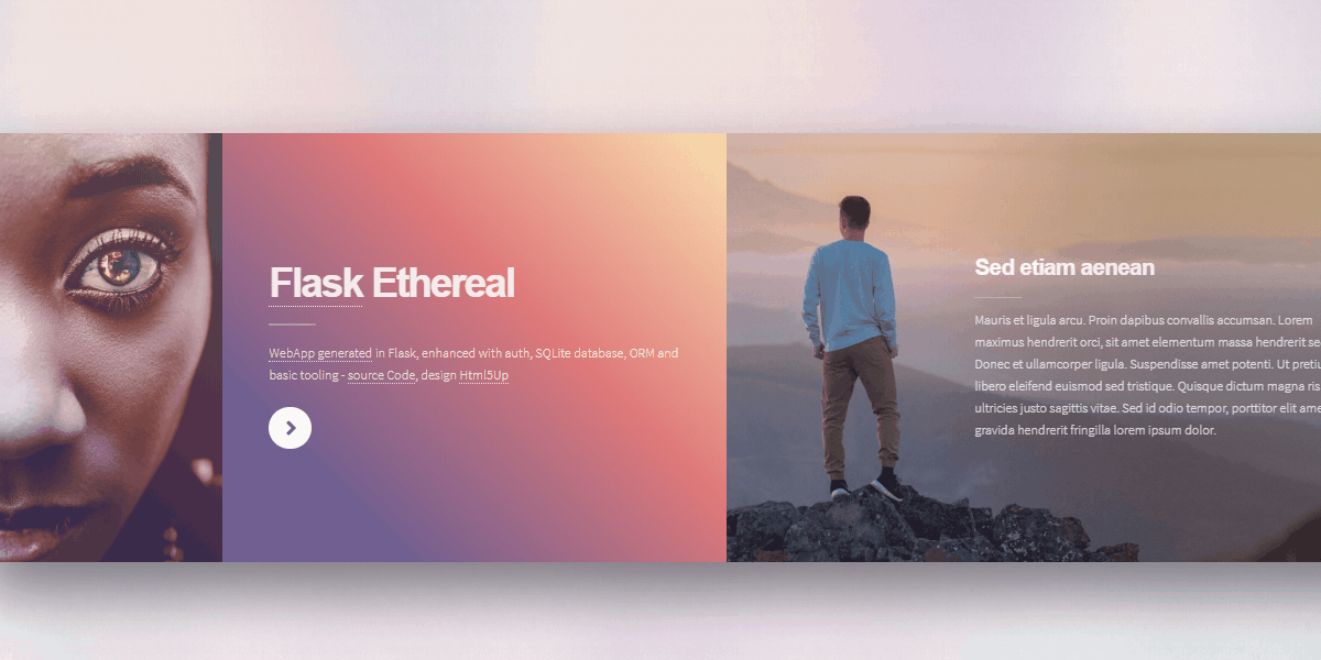 Flask Html5Up Ethereal - Open-Source Web App coded in Flask.