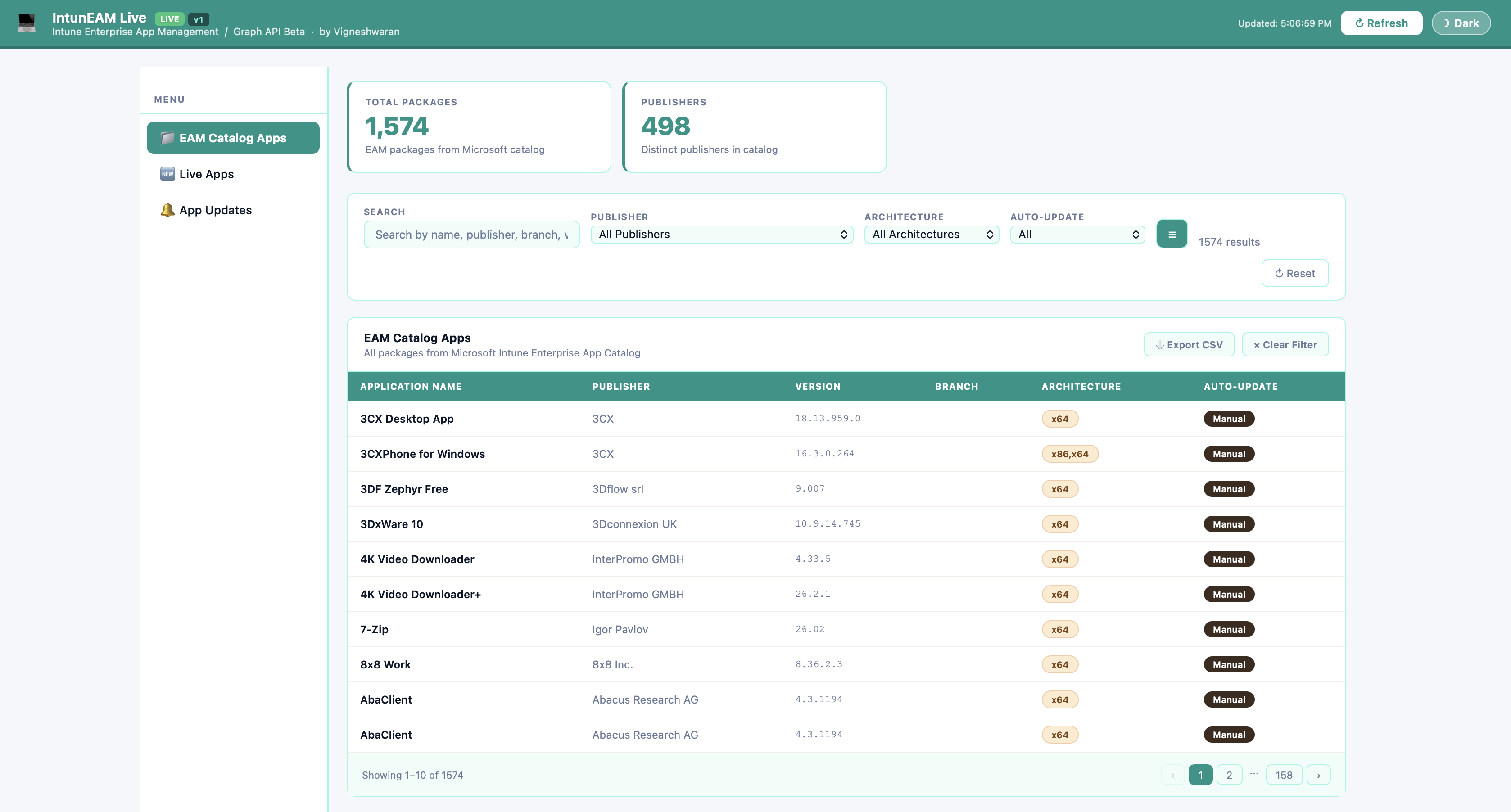 IntunEAM Live Dashboard