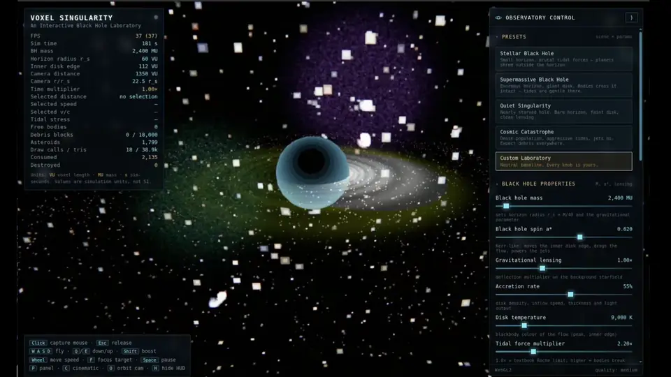 Looping black hole animation made with SYNAPSE