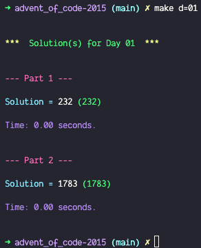 Output from running make day=01