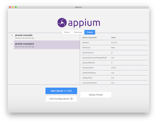 start appium server from eclipse