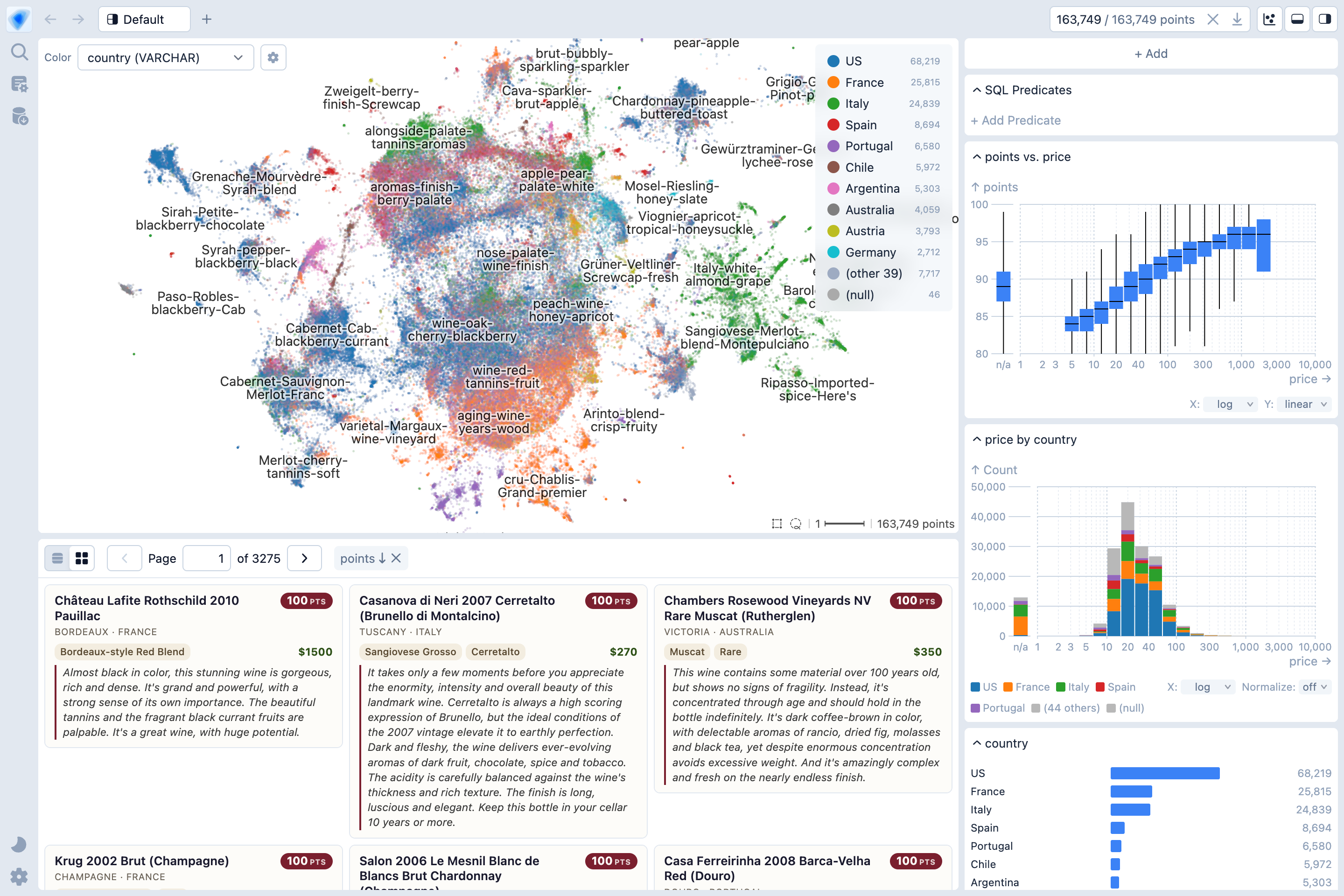 screenshot of Embedding Atlas