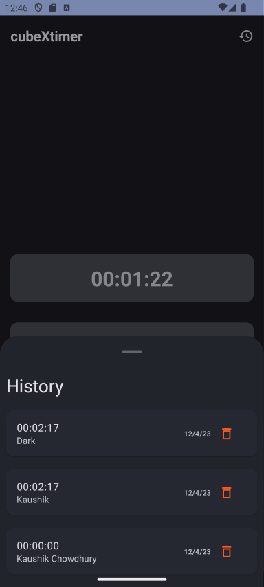 Timer History