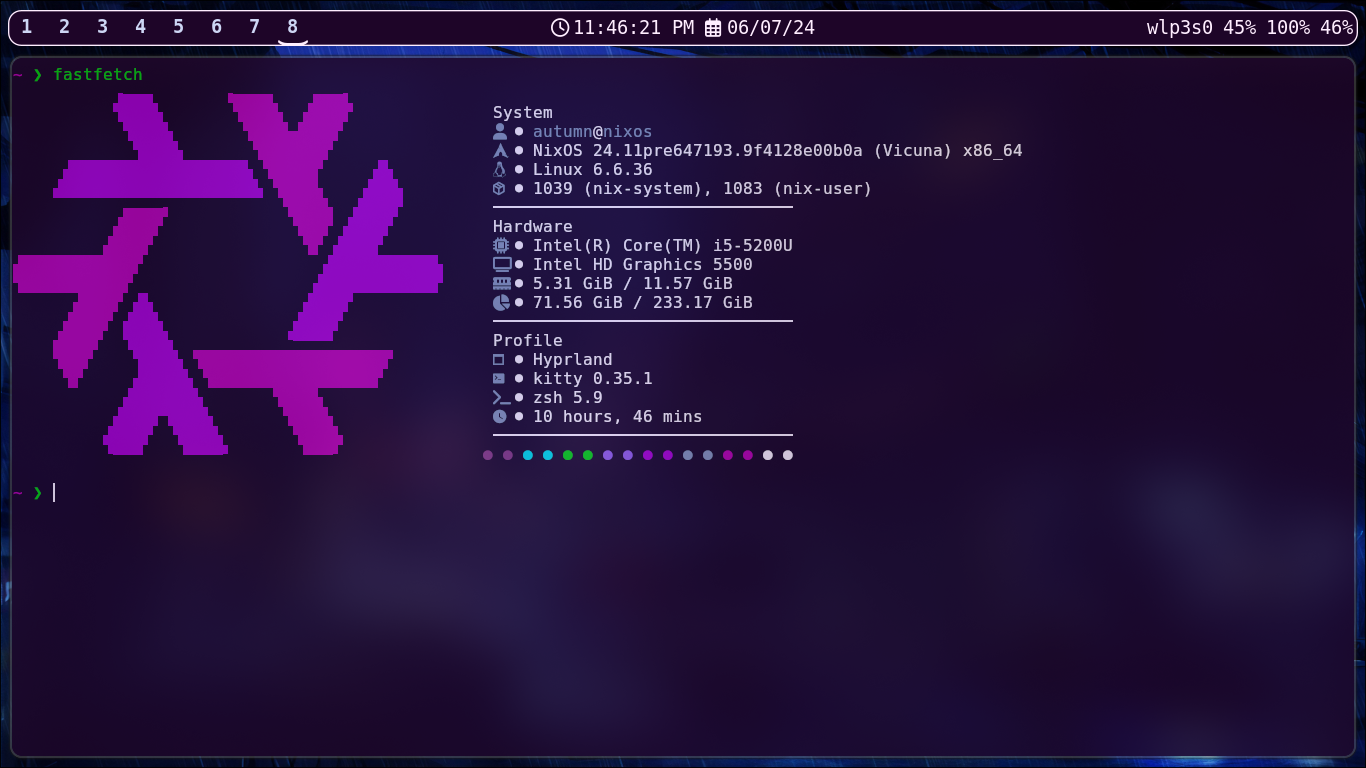 Computer with Mellow Purple theme