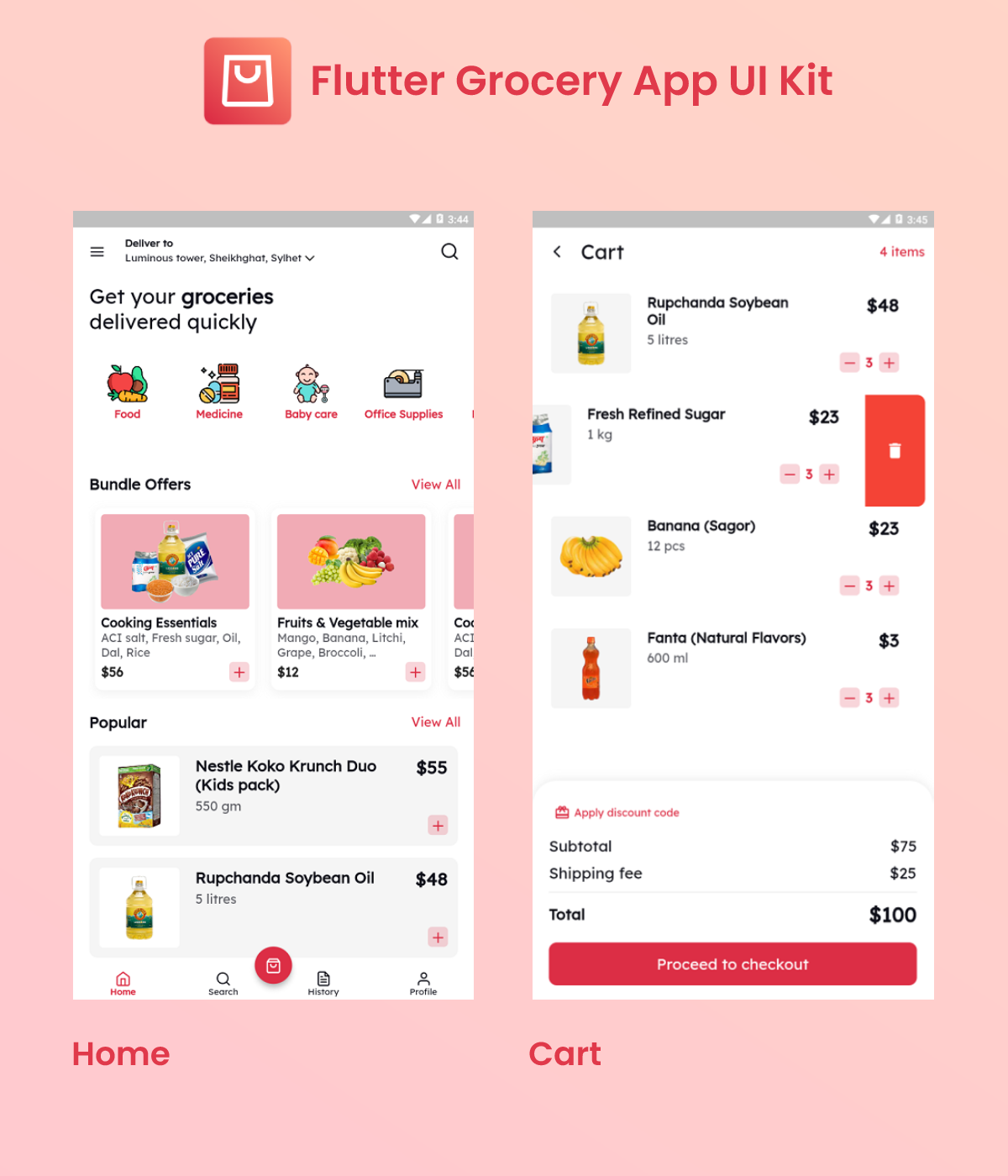 Flutter Grocery App UI Kit - 2