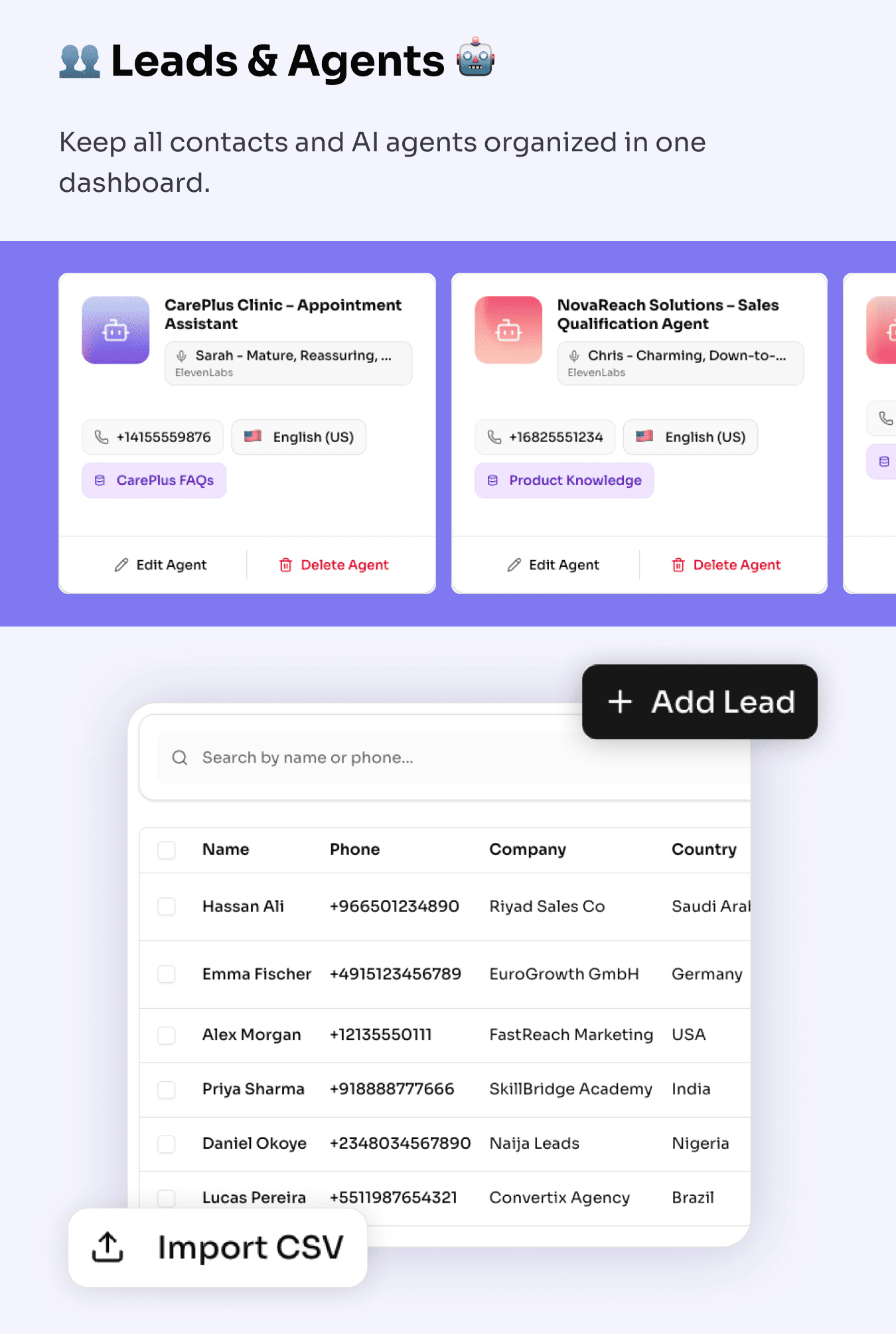 Feature: Leads & Agents