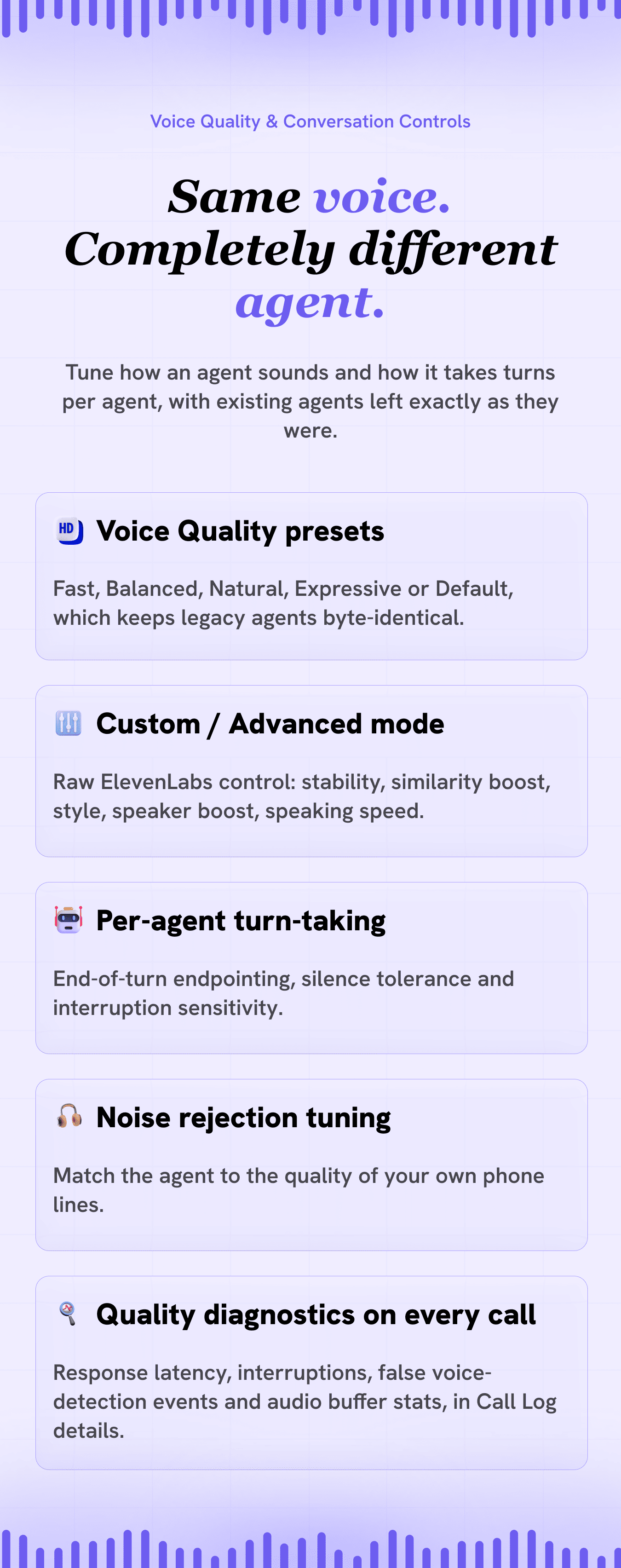 Voice Quality & Conversation Controls