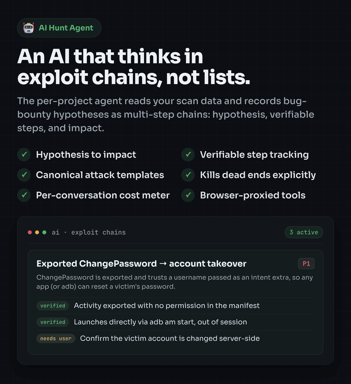 An AI that thinks in exploit chains
