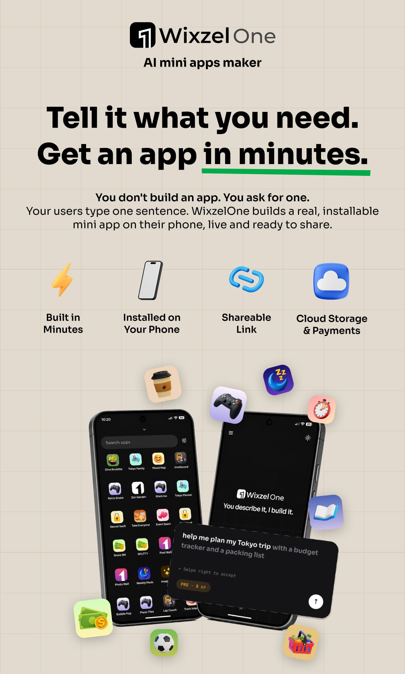Wixzel One AI Mini-App Builder