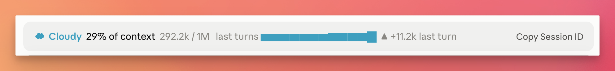 The Copy Session ID button at the right end of the band above the prompt, next to another mod's line