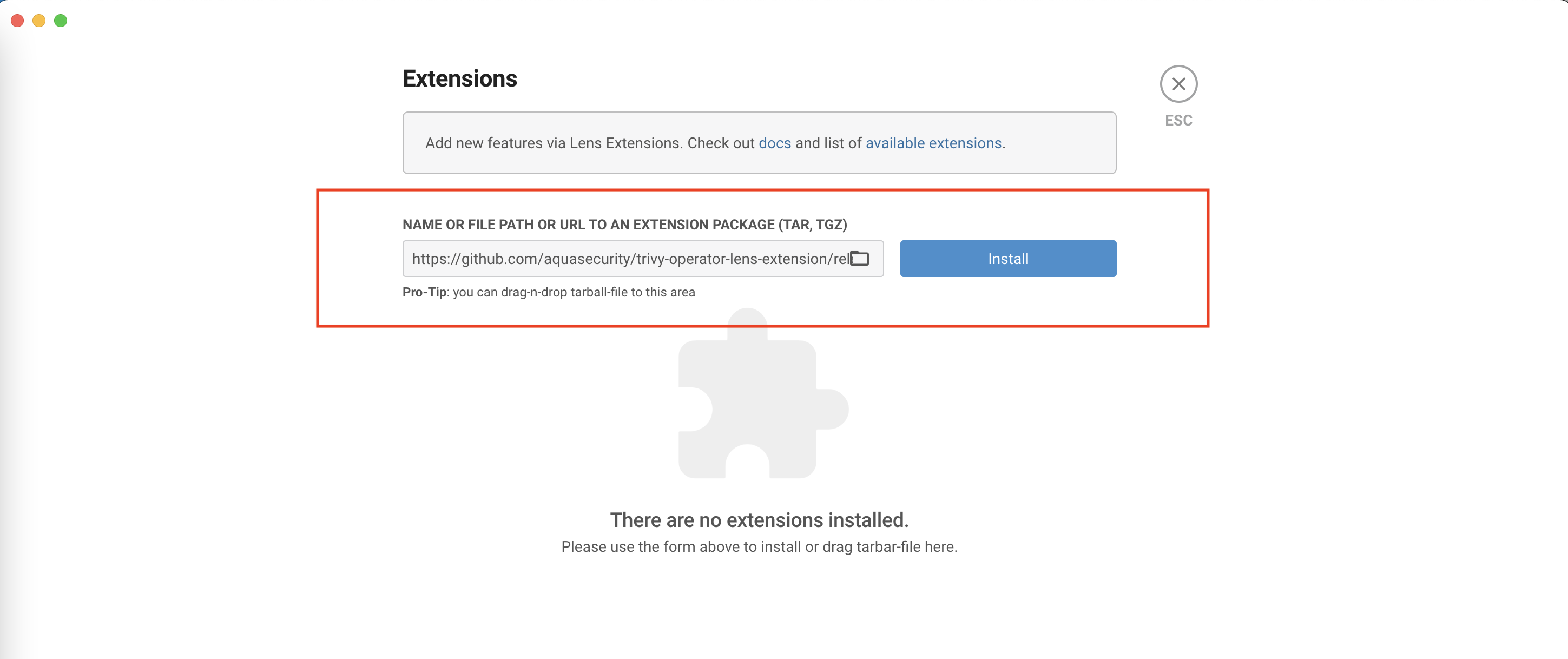 Trivy Operator Lens Extension