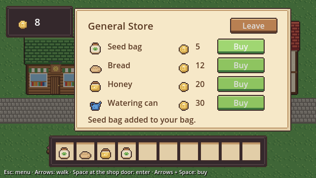 Tutorial: a village shop in Godot 4, with a 9-slice window and coins ...
