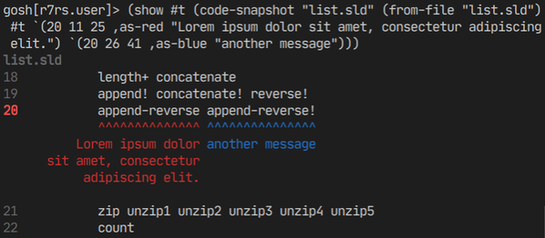 Screenshot of code-snapshot output